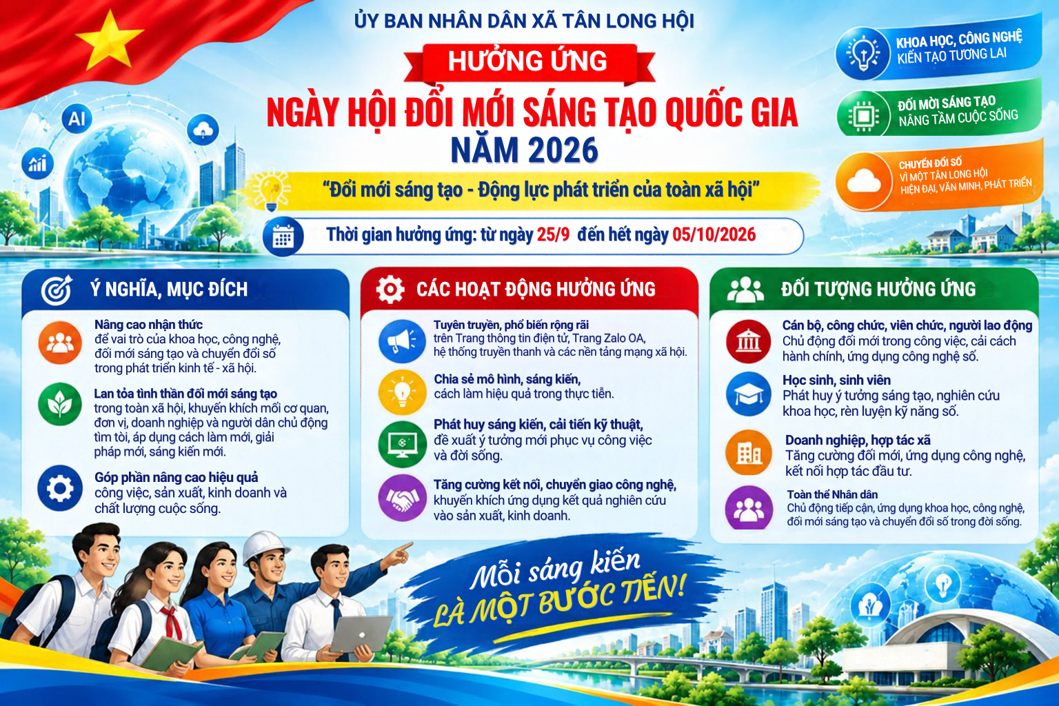 Tân Long Hội hưởng ứng ngày Hội đổi mới sáng tạo Quốc gia năm 2026