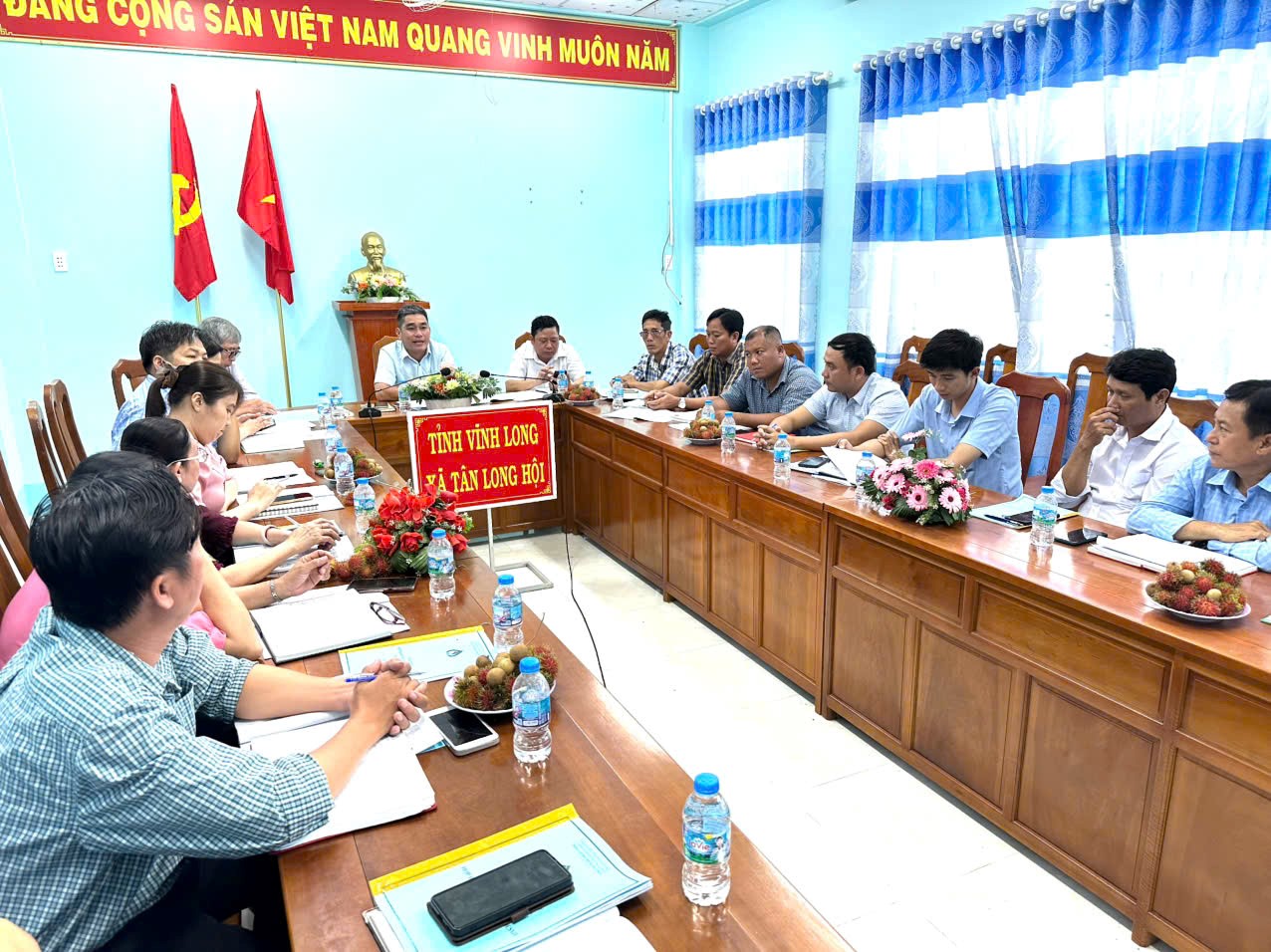 Ban đại diện Hội đồng quản trị Ngân hàng Chính sách xã hội xã Tân Long Hội họp định kỳ quí II năm 2026