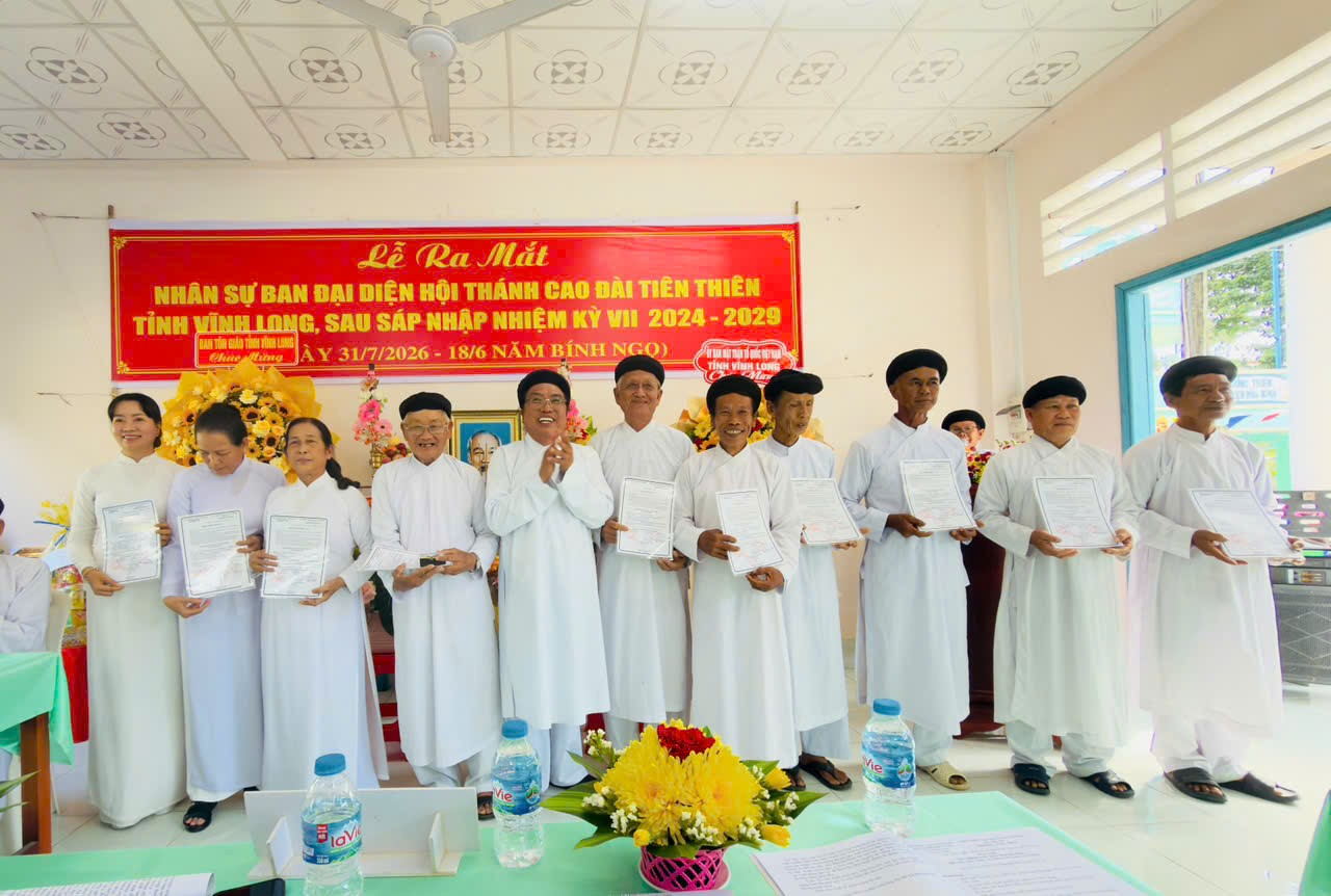 Lễ ra mắt Ban Đại diện Hội thánh Cao Đài Tiên Thiên tỉnh Vĩnh Long nhiệm kỳ VII (2024–2029)