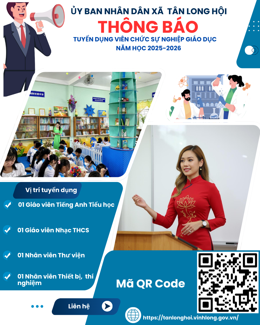 Tuyển dụng viên chức sự nghiệp giáo dục, năm học 2025-2026