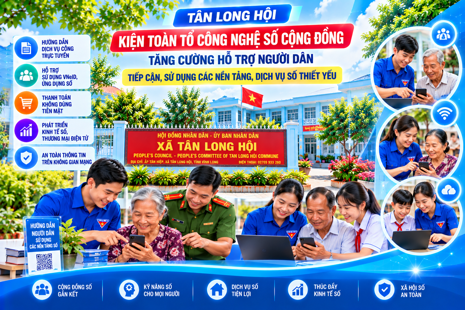 Tân Long Hội kiện toàn Tổ Công nghệ số cộng đồng, tăng cường hỗ trợ người dân tiếp cận chuyển đổi số