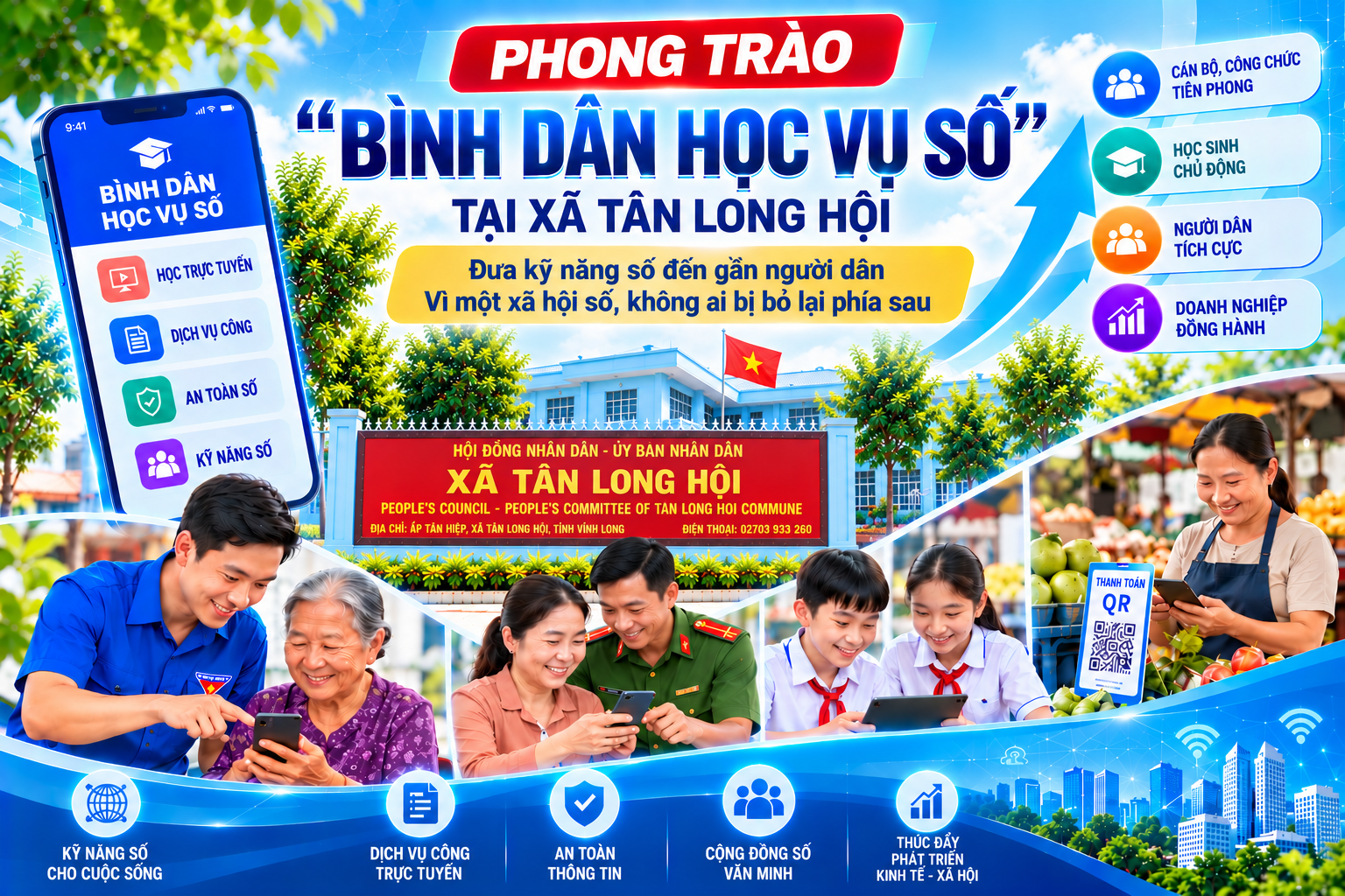 Phong trào “Bình dân học vụ số” từng bước lan tỏa, đưa kỹ năng số đến gần người dân